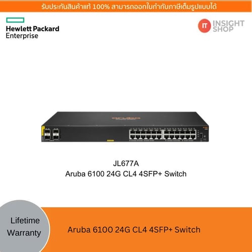 [JL677A] HPE Aruba Networking 6100 24G Class4 PoE 4SFP + 370W Switch