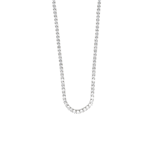 MR_GOLDss TENNIS CHAIN CZ NECKLACE 4MM SILVER