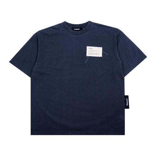 CHEMISE LABEL WASHED T-SHIRT BLACK