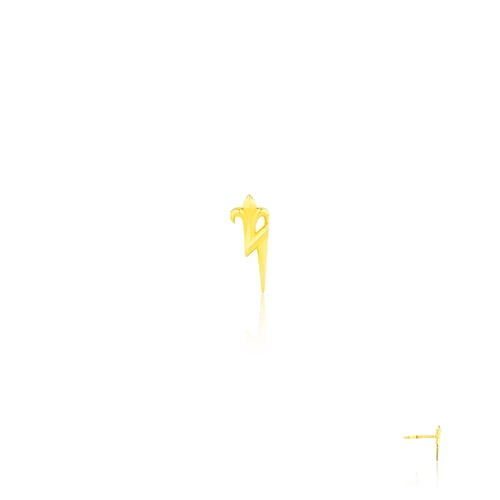 Zeus's Thunderbolt earring Stud - 24 Karat Gold