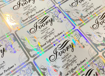 สติ๊กเกอร์สีเงินรุ้ง โฮโลแกรม