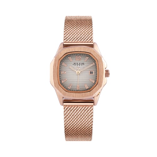 นาฬิกา Julius JA-1433 D สายสแตนเลสถัก สีโรสโกลด์