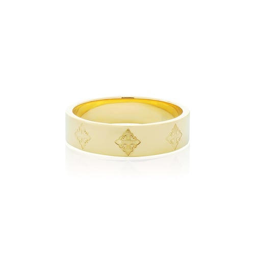 AKE AKE Rituals Cross Wedding Band GM - 24K Gold แหวนเงินแท้ 925 ชุบทองคำ 24K (24K Gold Sterling)