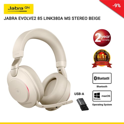 Jabra Evolve 2 85 Link380A MS Stereo Beige (JBA-28599-999-998)