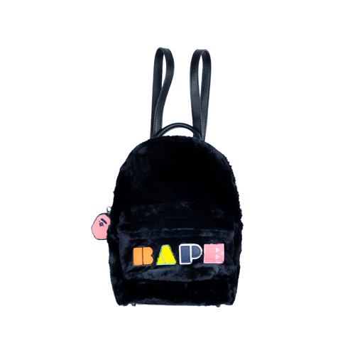 A BATHING APE FEATHER BACKPACK BLACK