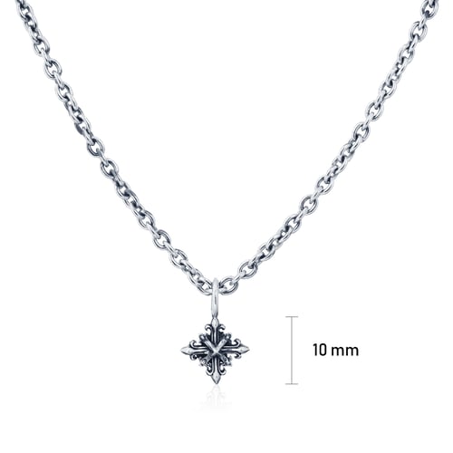 The Rituals Star Cross Necklace 40 -45 cm สร้อยคอเงินแท้ 925 ทำมือแฮนด์เมด พร้อมจี้ Rituals Star Cross ลายโซ่คลาสสิกชุบไวท์โกลด์