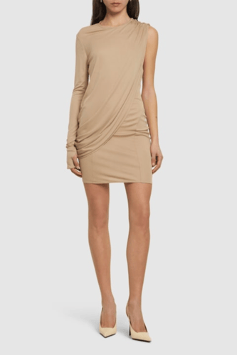 DRAPED JERSEY MINI DRESS