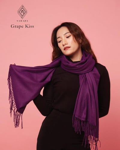 ผ้าพันคอแคชเมียร์  Grape Kiss