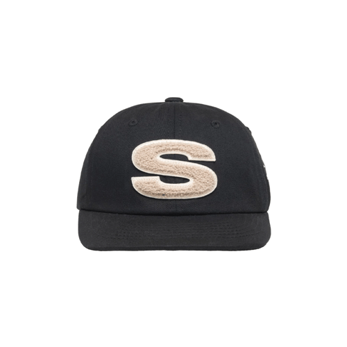 STUSSY LOW PRO CHENILLE S SNAPBACK BLACK