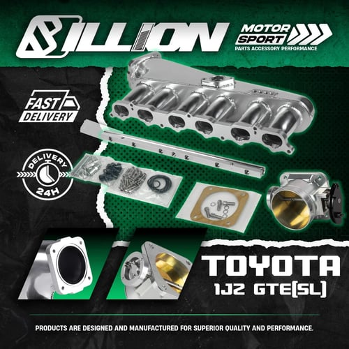 Billion คอไอดี Silver CNC+ลิ้น 90 mm+รางหัวฉีด Toyota 1JZ-GTE (SL)