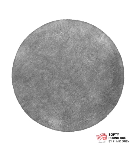 พรมวงกลมรุ่น SOFTY (C-L) SY11 C-L 160x160 ซม. DARK GREY