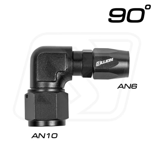 Billion ข้อต่อ 90 องศา AN10 ออก AN6 (ลดไซส์) สี RED-BLUE / BLACK