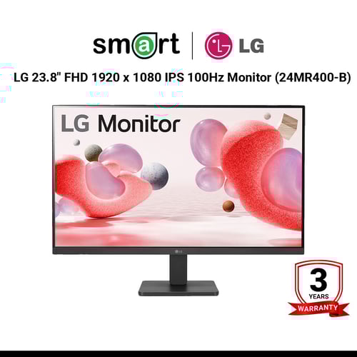  จอมอนิเตอร์  LG 23.8" FHD 1920 x 1080 IPS 100Hz Monitor with FreeSync™ (D-Sub x1, HDMI x1) - 24MR400-B