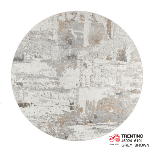 พรมวงกลมรุ่น TRENTINO (C-L) 46024 6191 C-L 160x160 ซม. GREY BROWN