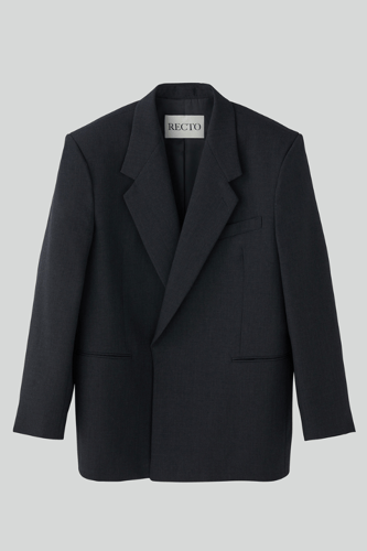 RECTO - VERDI OVERSIZED DOUBLE BREASTED TAILORED JACKET (CHARCOAL GREY)