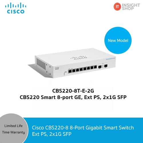[CBS220-8T-E-2G-EU] CBS220 Smart 8-port GE, Ext PS, 2x1G SFP