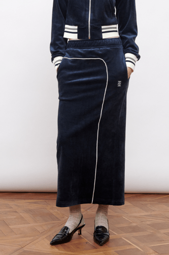 KIJUN WOMEN - VELOUR LONG SKIRT