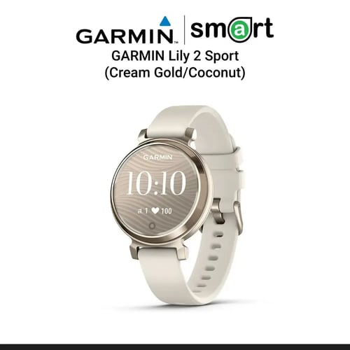 Smart Watch GARMIN (สมาร์ทวอทช์) Lily 2 Sport, Cream Gold/Coconut, Asia