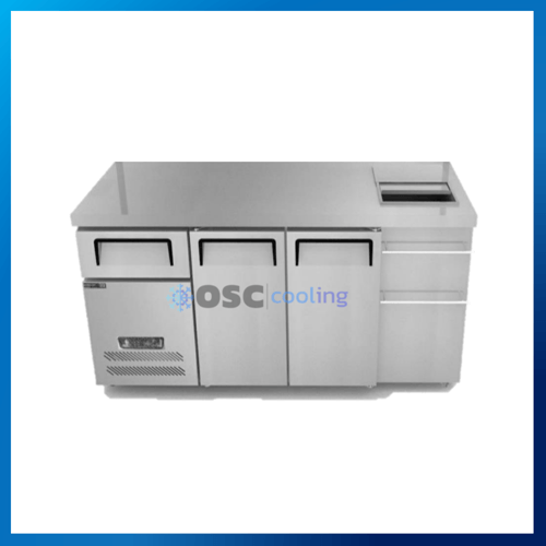 ตู้แช่เคาท์เตอร์ 2 ประตู พร้อมช่องใส่น้ำแข็ง 7 คิว [STK3-1506-AR]