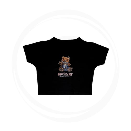 DOTE BEAR BEAST CROP T-SHIRT BLACK