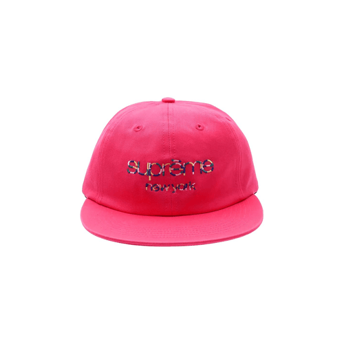 SUPREME MULTI COLOR CLASSIC LOGO 6-PANEL SS17 PINK