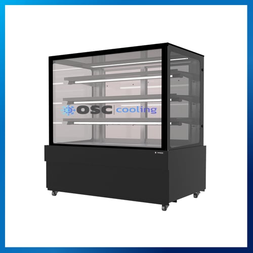 ตู้โชว์เค้กกระจกตรง 3 ชั้นวาง Premium Plus กว้าง 150 ซม. สีดำ 26.3 คิว [SKS-1517Z]