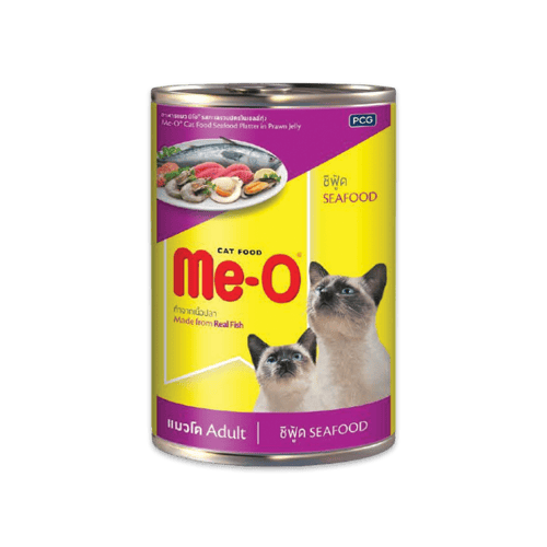 Me-O Can มีโอ อาหารเปียกแมว แบบกระป๋อง สูตรซีฟู้ด ขนาด 400 กรัม