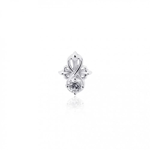 The Amaranthine Cross Radiance Stud Earring - White Rhodium