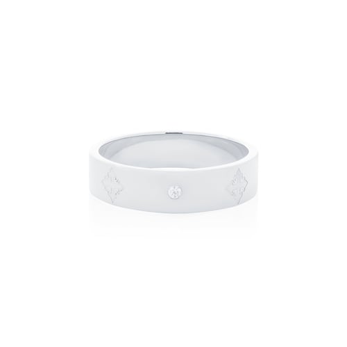 AKE AKE Rituals Cross Wedding Band Xtreme GM- White Gold with Crystal แหวนเงินแท้925 ชุบทองคำขาว ฝังคริสตัล