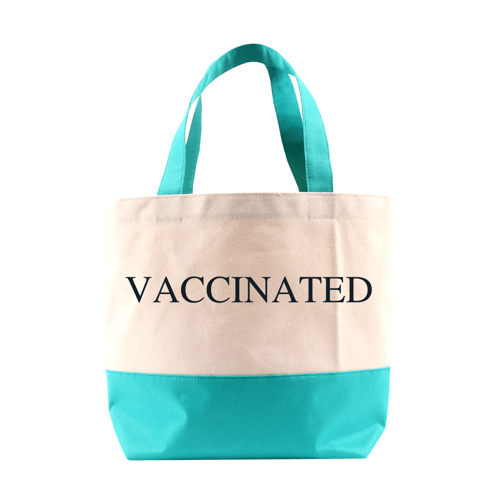Shopping Bag ใบใหญ่ ฐานเขียว สกรีน Vaccinated