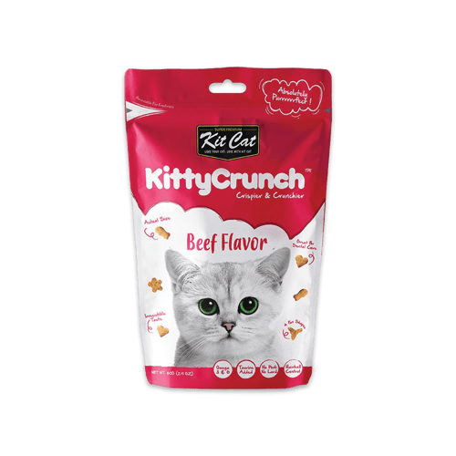 Kit Cat Kitty Crunch คิทตี้ ครันช์ ขนมแมวรสเนื้อ ขนาด 60 กรัม