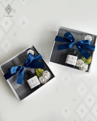 ของขวัญ ของพรีเมี่ยม ชุดเซทผ้าพันคอผ้าแคชมีน่า และก้านไม้หอม NRS05