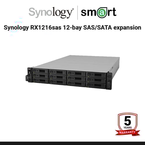 Synology RX1216sas 12-bay SAS/SATA expansion unit for RS18016xs+  | กรุณาติดต่อเจ้าหน้าที่เพื่อขอใบเสนอราคา