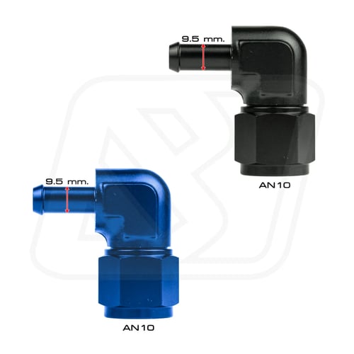 Billion ข้อต่อ 90 องศา AN10 ออกหางปลา 3/8 (BLUE/BLACK)