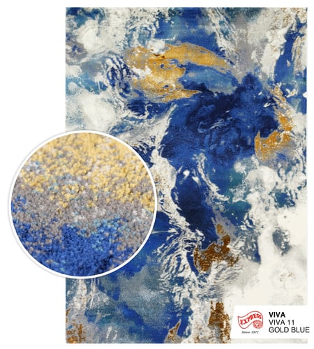 VIVA (XL) RUG (VIVA 11 XL) 240x340 cm. GOLD BLUE