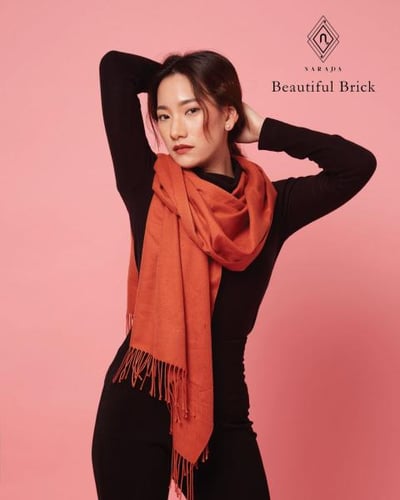 Cashmere Scarf Beautiful Brick