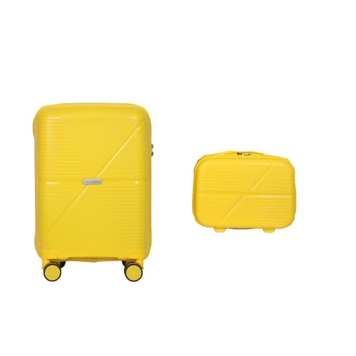 Pegasus กระเป๋าเดินทางล้อลากวัสดุ PP รุ่น Falabella Setคู่ ขนาด 14+20 นิ้ว สีเหลือง