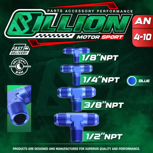 Billion สามทาง T ออกเกลียว (AN4 ออกกลาง 1/8"NPT)