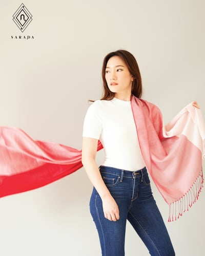 Scarf and Shawl_Titra 4 color : Red and Pink