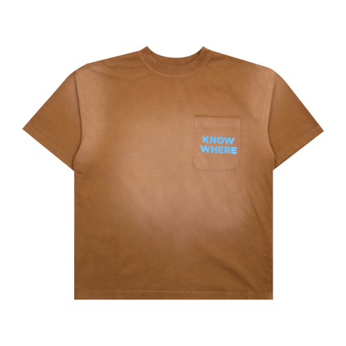 KNOWWHERE STUDIO LOST POCKET T-SHIRT BROWN
