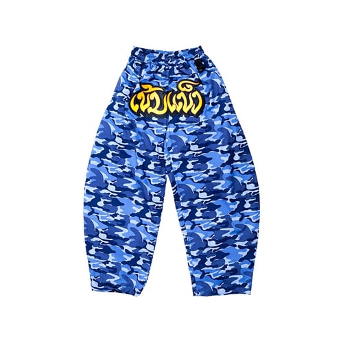 KEM2HAND BAGGY PANTS BLUE CAMO