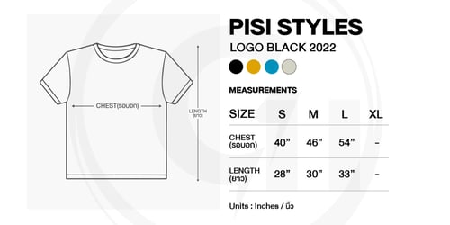 PISI STYLES LOGO BLACK 2022 T-SHIRTS OFF WHITE