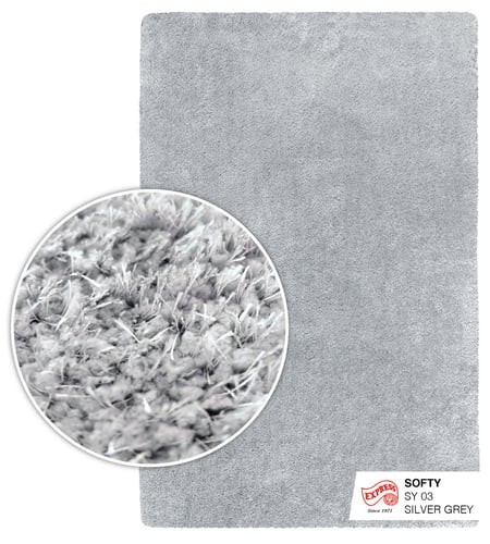 SOFTY (XL) RUG SY03 XL 240x340 cm. SILVER GREY