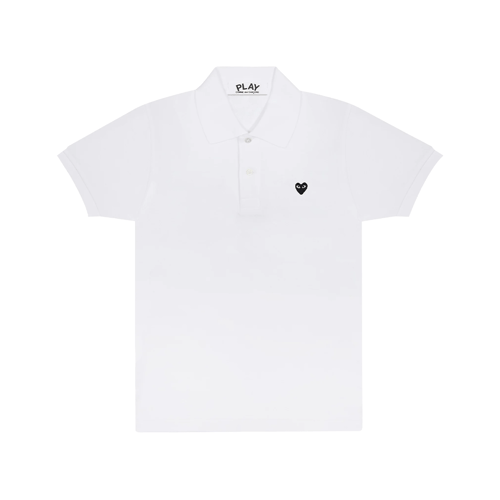 COMME DES GARCONS PLAY BLACK HEART POLO WHITE