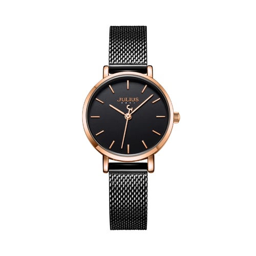 นาฬิกา Julius JA-1164L E สายสแตนเลสถัก สีดำ