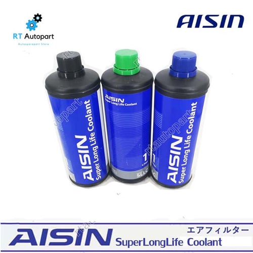 Aisin น้ำยาหม้อน้ำ ไอซิน Aisin น้ำยาหล่อเย็น สีชมพู / เขียว / ฟ้า ขนาด1ลิตร Super long life Coolant(น้ำยาสีเขียว)