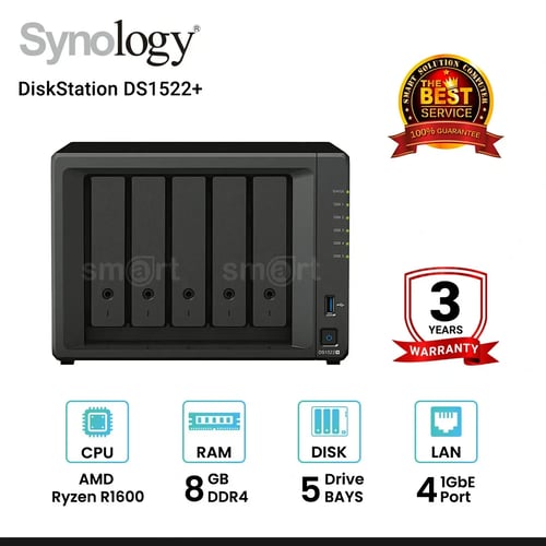 [ใช้โค้ด HLWPDSY650 ลด 650.-] Synology DiskStation DS1522+ 5 Bays Nas