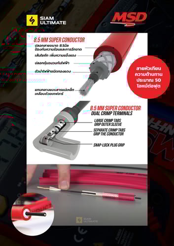 สายหัวเทียน MSD 8.5mm ตัดขายเป็นเมตร