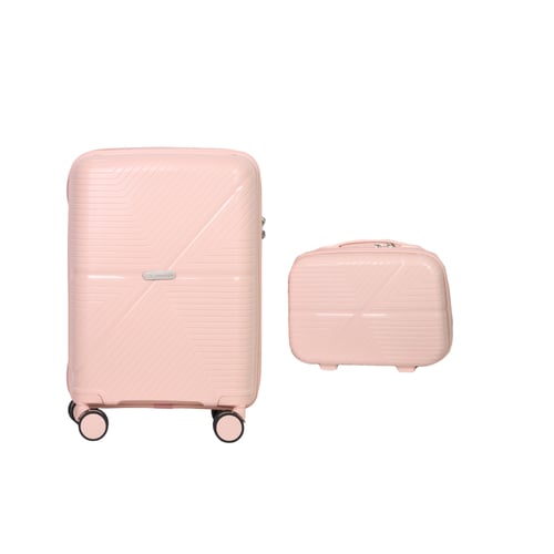 Pegasus กระเป๋าเดินทางล้อลากวัสดุ PP รุ่น Falabella Setคู่ ขนาด 14+20 นิ้ว สีชมพู