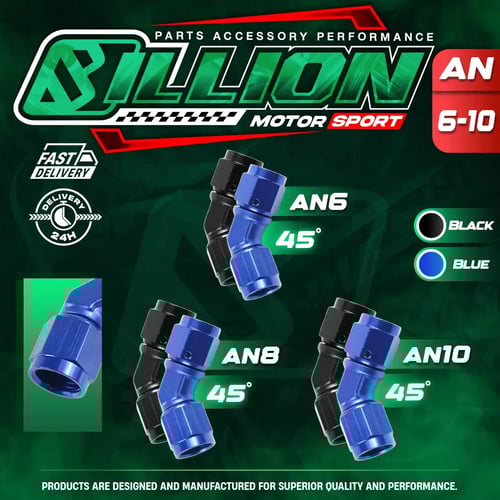 Billion ข้อต่อตัวเมีย 45 องศา ออก 2 ทาง AN6 [BLUE]